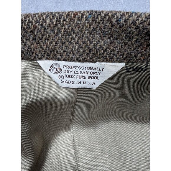 Stewart County Blazer Mens 48L Brown Wool Academia Elbow Patch Acorn Button - Picture 3 of 16